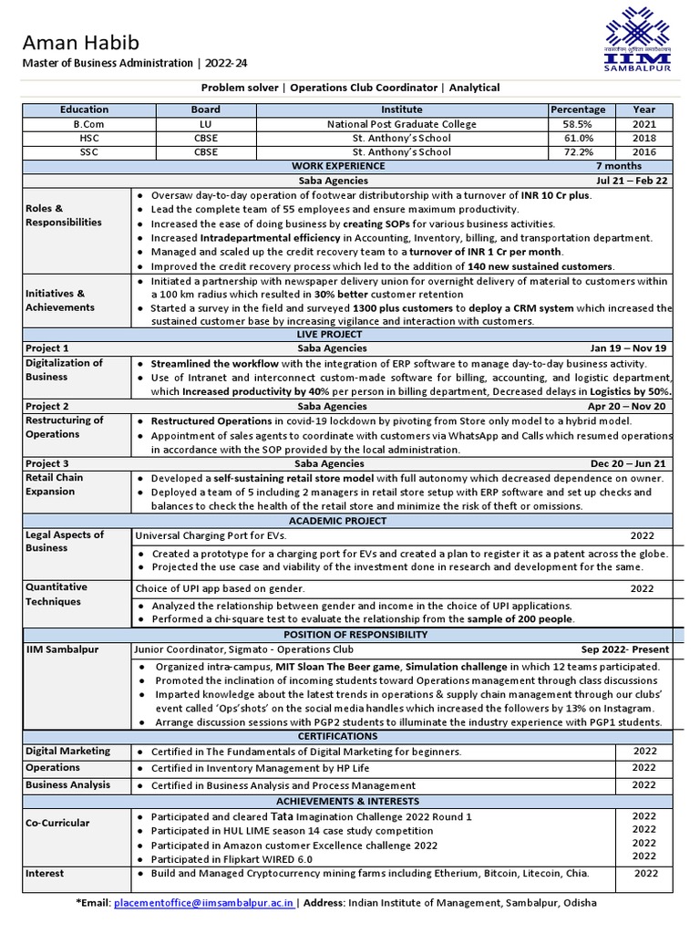 7gZlluQexZ DICE RESUME24112022 PDF Retail Marketing
