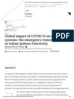 Global Impact of COVID-19 On Education Systems