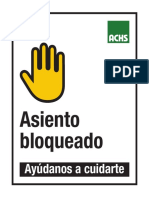 ACHS Imprimible Asiento Bloqueado para Mantener La Distancia