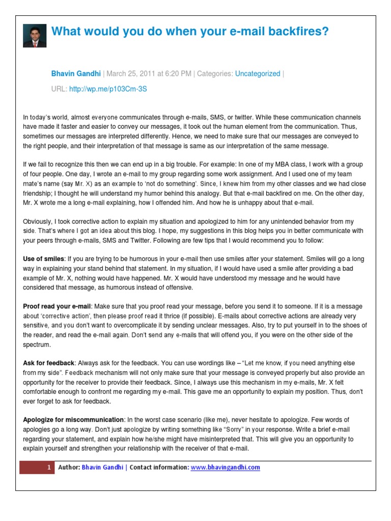 Email Communication Tips to Avoid Misunderstandings | PDF | Email ...