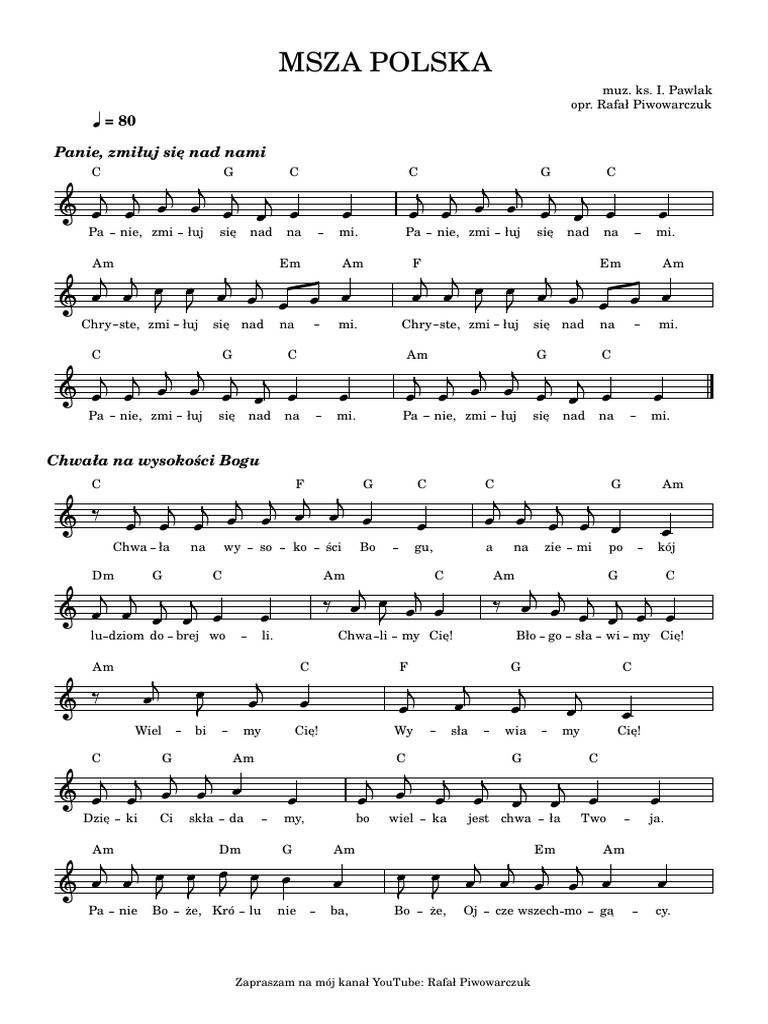 MSZA POLSKA Ks I Pawlak Opracowanie Z Akordami l2rwhmpf PDF