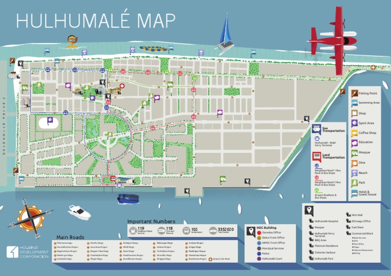 New Hulhumale Tourist Map PDF Transport Service Industries