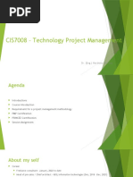 CIS7008 Technology Project Management Session 1