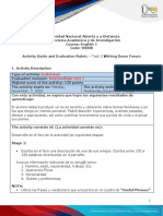 Activity Guide and Evaluation Rubric - Unit 1 - Task 2 - Writing Down Forum