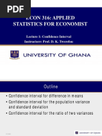 Lecture 1 CONFIDENCE INTERVAL