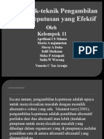 Teknik-Teknik Pengambilan Keputusan Yang Efektif