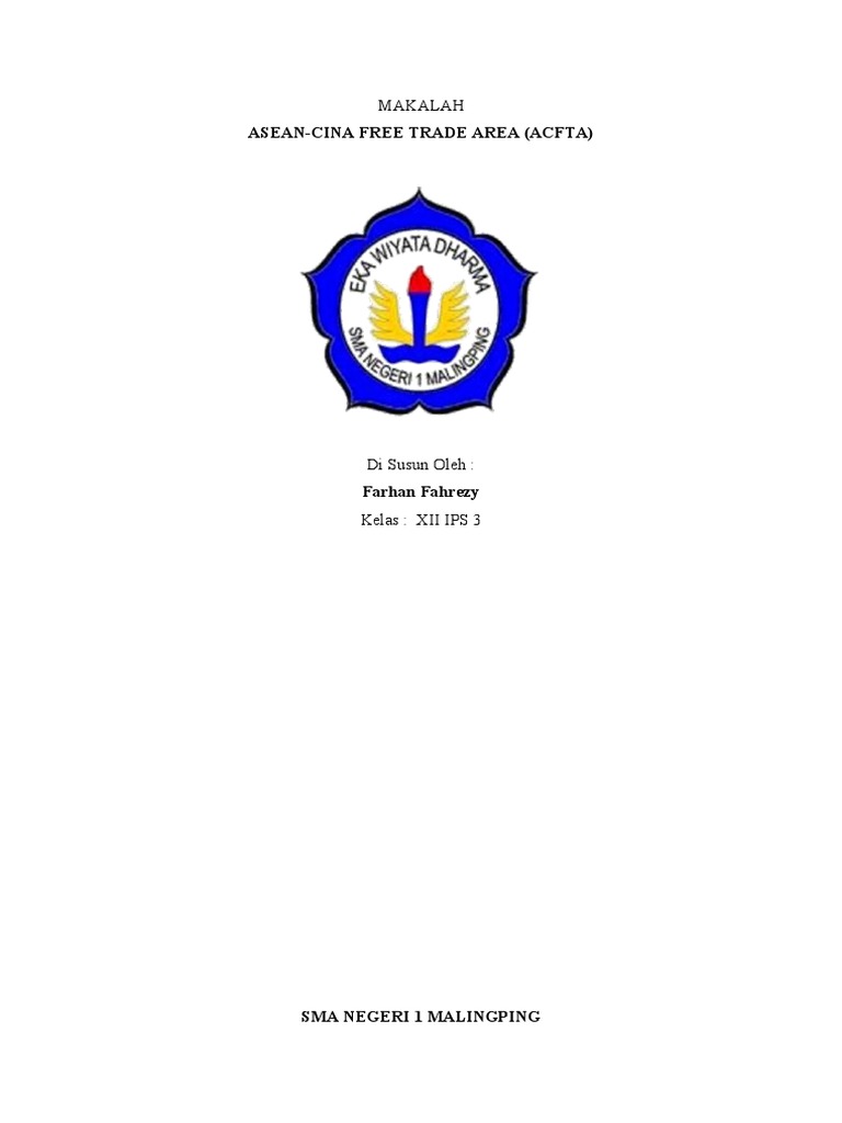 Makalah Asean Cina Free Trade Area (Acfta) PDF