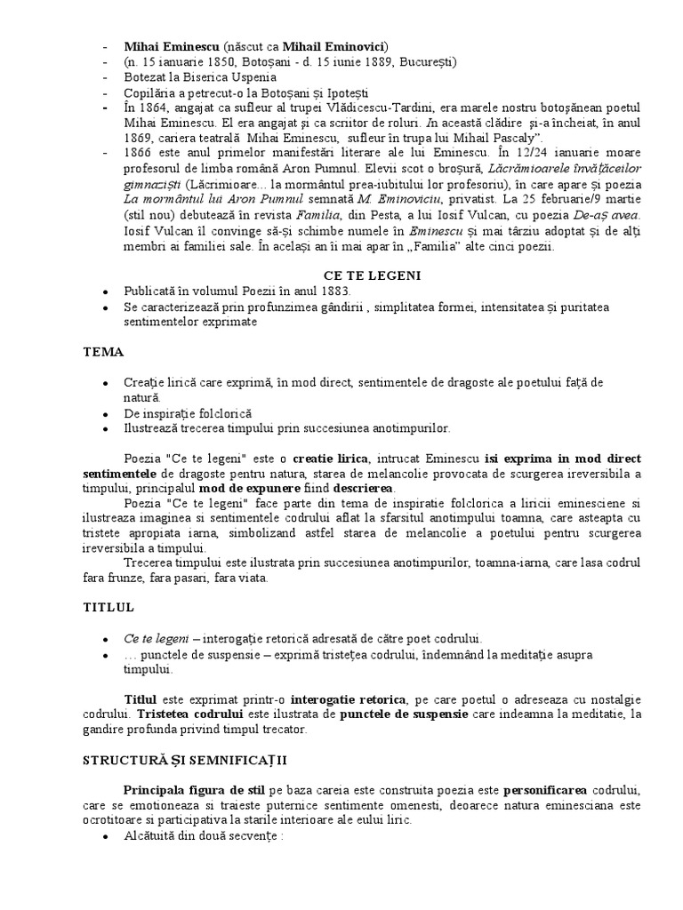 Ce Te Legeni | PDF