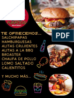 Menú Hamburguesas Divertido Negro Amarillo