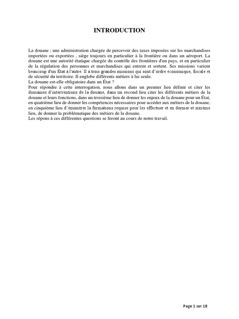 Rôle et missions de la douane | PDF | Sécurité | Logistique