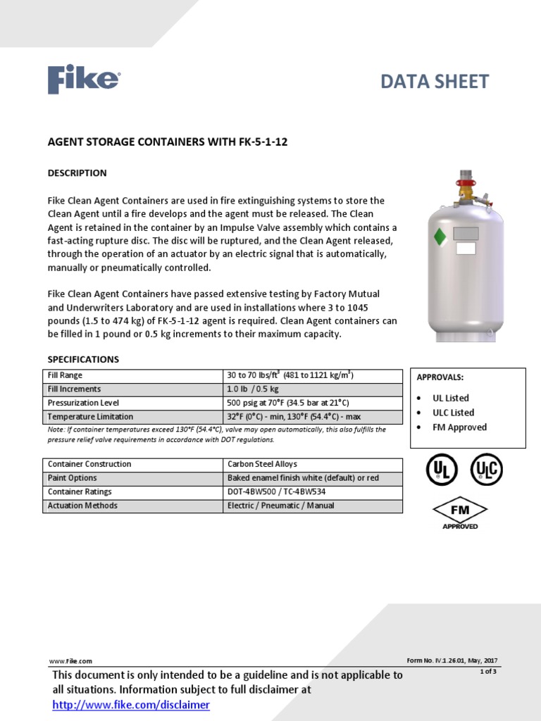IV.1.25.01 FK Agent Containers | PDF | Valve | Actuator