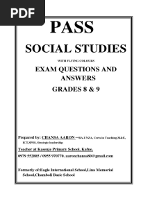 Social Studies Pamplet-Questions & Answers