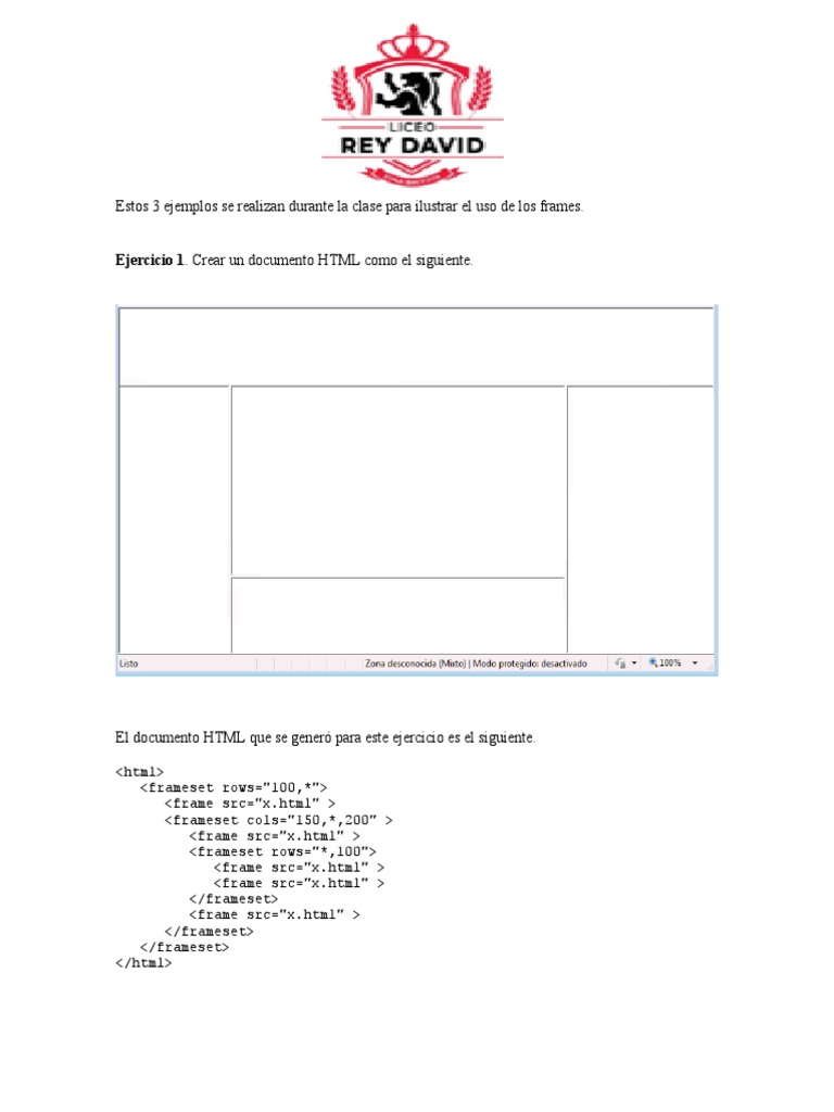 Ejemplos de uso de frames en HTML | PDF | Negocios