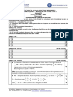 Barem MATEMATICA ISJ Maramures SIMULARE ENVIII2023 Bar