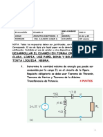 Examen circuitos eléctricos 2: teoremas de Thevenin, Norton, máxima potencia y análisis de Bode