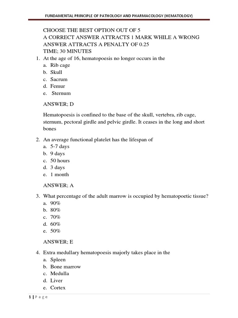 Hemat FPPP Questions and Answers | PDF | White Blood Cell | Bone