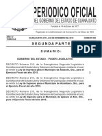 Ley de Ingresos 2015 para El Municipio de Apaseo El Alto, Gto