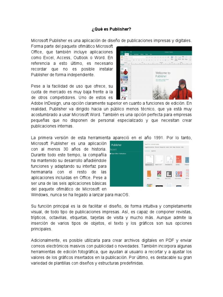 Qué Es Publisher | PDF | Microsoft Office | Microsoft
