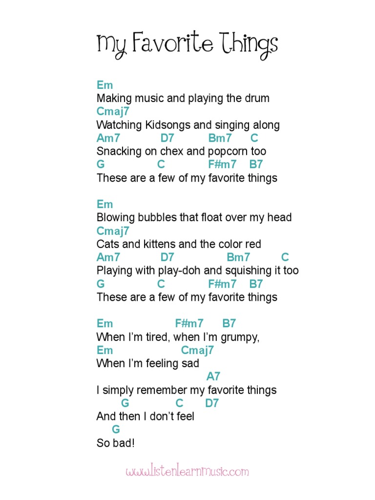 My Favorite Things Pdf