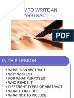 How to Write an Abstract