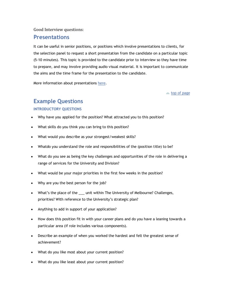 Good Interview Questions | PDF | Strategic Management | Strategic Planning
