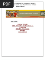 CBO 2515-50 ATRIBUÍDO AOS PSICANALISTAS E RESUMO DAS ATRIBUIÇÕES PROFISSIONAIS