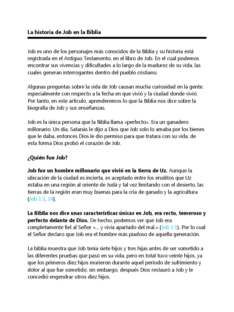 La Historia de Job en La Biblia PDF