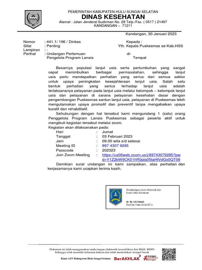 Surat Undangan Lansia Irn (1) - Signed | PDF