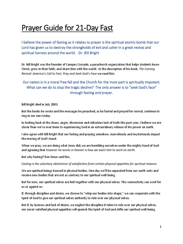 21-Day Fasting and Prayer Guide | PDF | Self-Improvement | Lifestyle