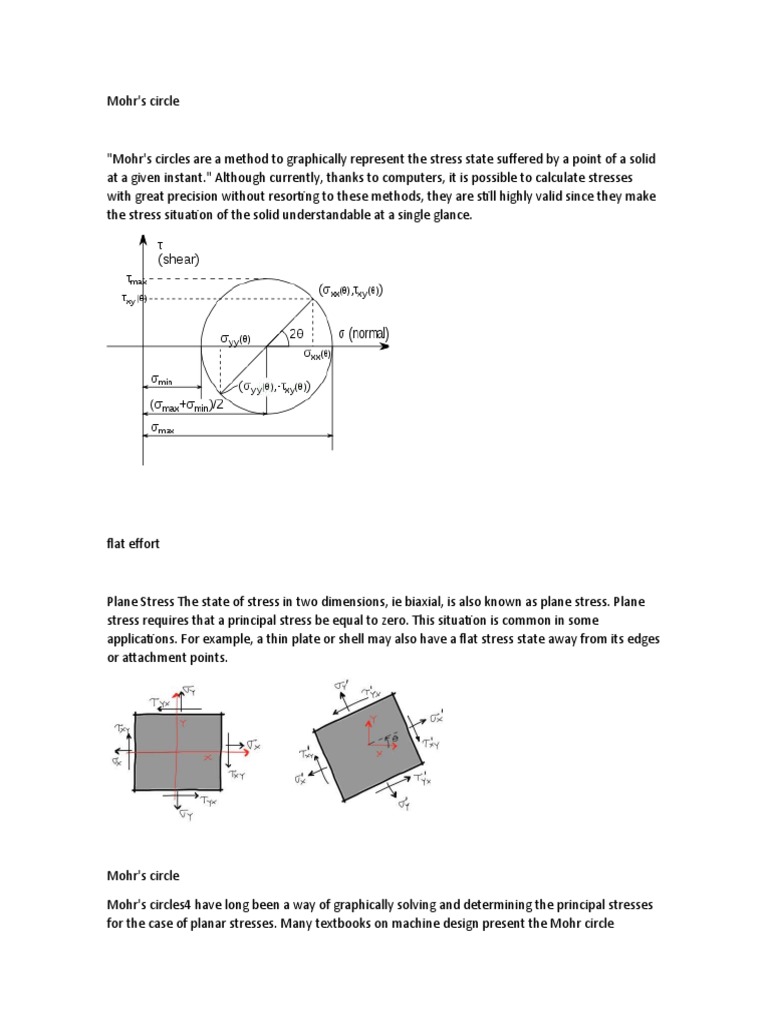 Mohr Pdf Stress Mechanics Plane Geometry