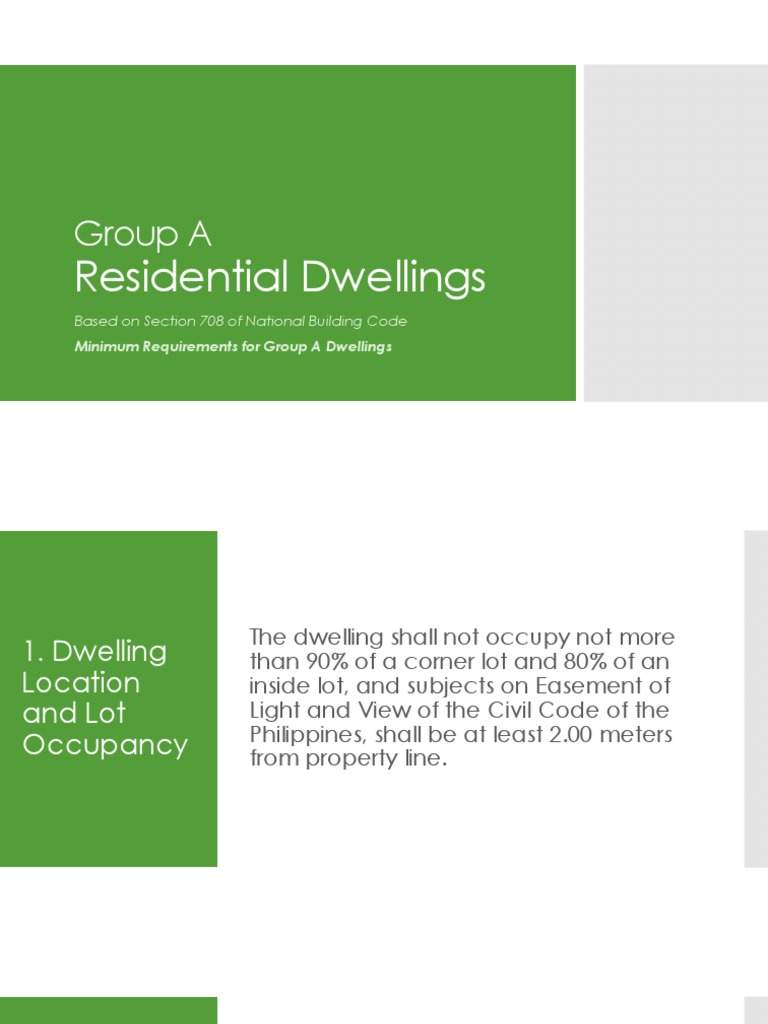 Minimum Requirements for Group A Dwellings | PDF