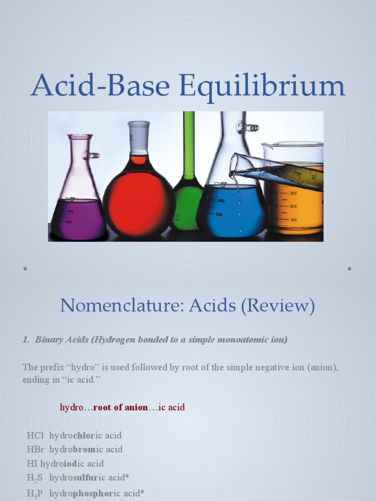 Understanding Acid-Base Equilibrium | PDF | Acid | Ph