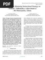 Effect of Peer Mentoring Instructional Strategy On Students' Mathematics Achievement in HO Municipality, Ghana