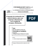 Tesis Propuesta de Evaluación Del Control Interno para Una Empresa