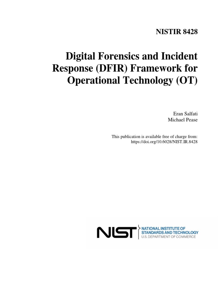 NIST - Digital Forensics and Incident Response (DFIR) Framework For ...