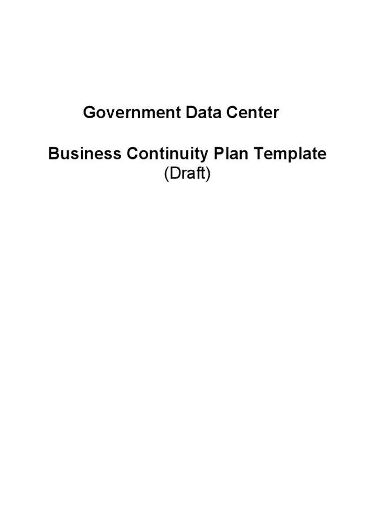 Government Data Center Business Continuity Plan - A Comprehensive Guide