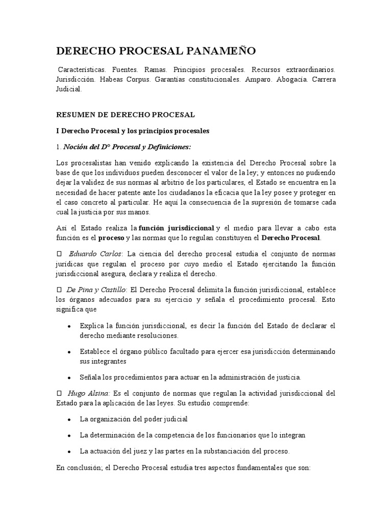 Derecho Procesal Civil en Panamá | PDF | Ley procesal | Jurisdicción