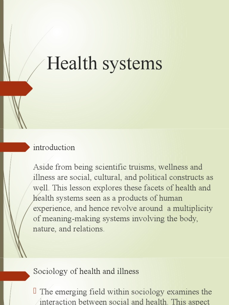 Health Systems PDF Sociology Alternative Medicine