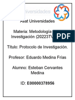 Protocolo de Investigacion Esteban Cervantes Medina 