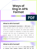 Lesson 8.5 - Ways of Citing in APA Format