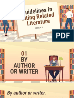 Lesson 8 - Guidelines in Citing Related Literature