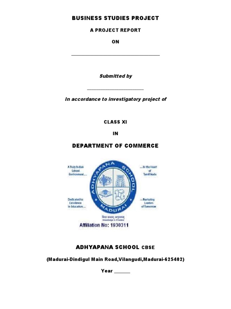 Front Page - Business Studies | PDF
