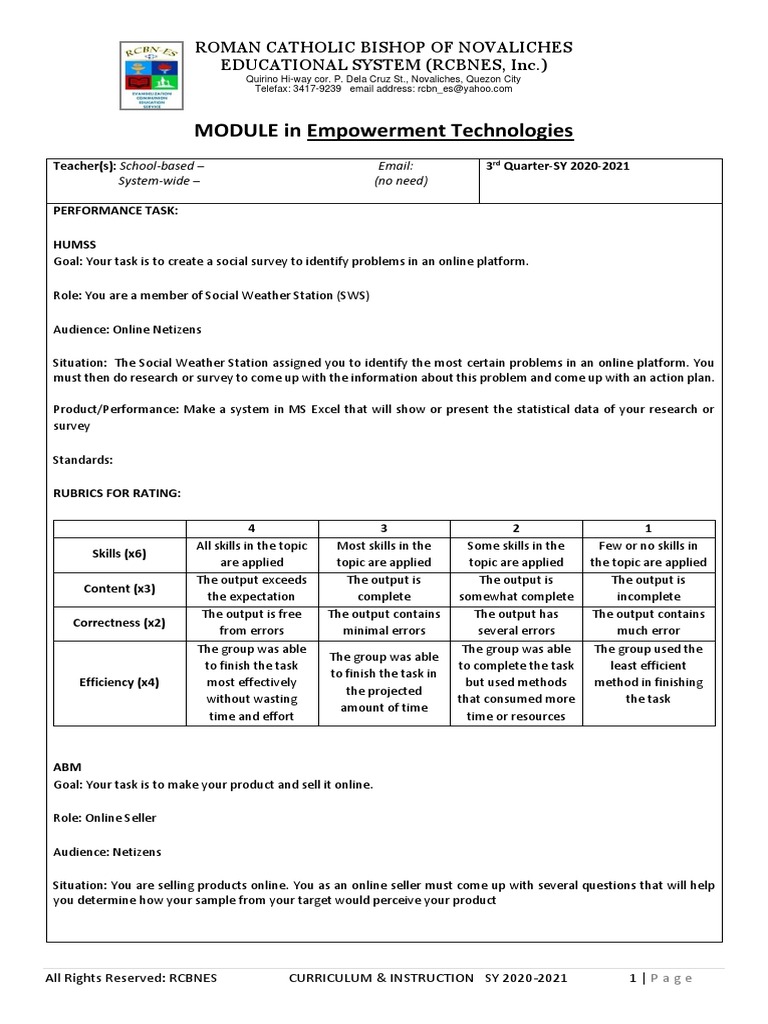 G12 Empowerment Technologies Module (Learner's Copy) | PDF | World Wide ...