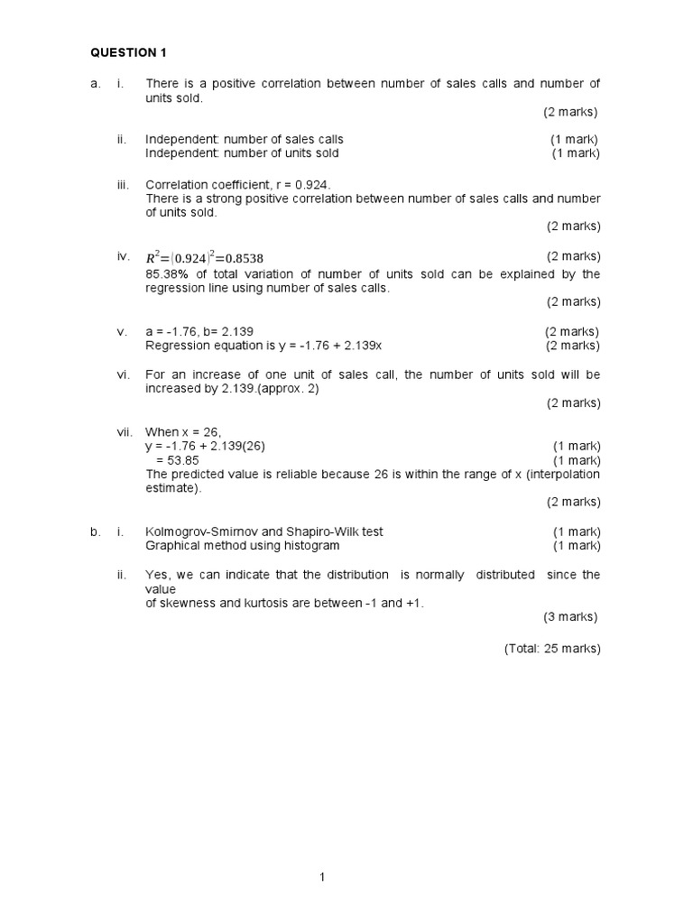 Answer Scheme Set A 1120 PDF Skewness Statistics