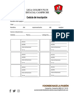 CEDULA DE INSCRIPCION LIGA GOLDEN PLUS ESTATAL ACTualizada