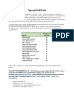 Typing Certificate Info