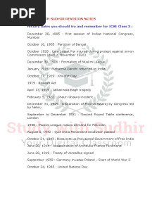Important History Dates For ICSE 10