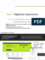 Yr7 AlgebraicExpressions