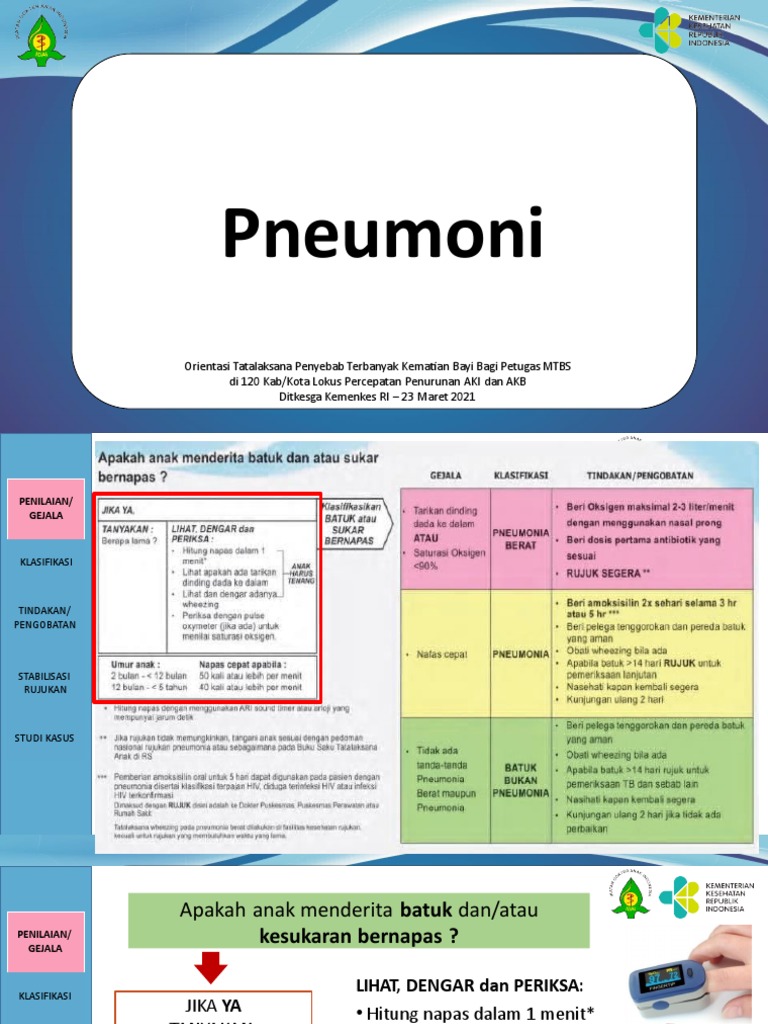 Klasifikasi Pneumonia Anak MTBS 2024 | PDF | Kesehatan Holistik