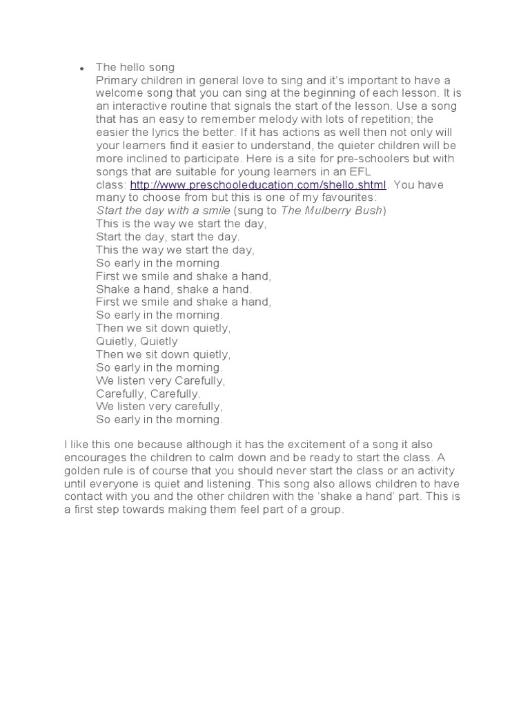 Hello song pdf